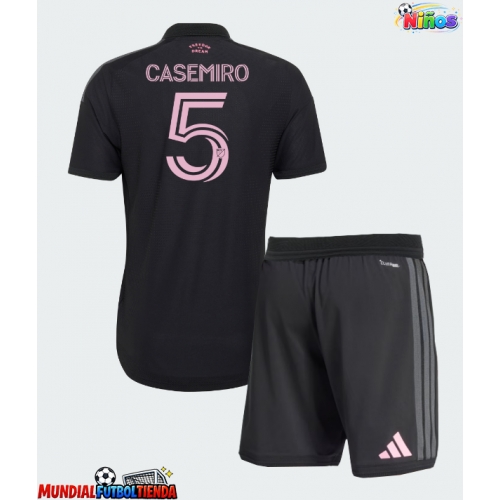 Camiseta Inter Miami Casemiro #5 Segunda Equipación Replica 2026-27 para niños mangas cortas (+ Pantalones cortos)